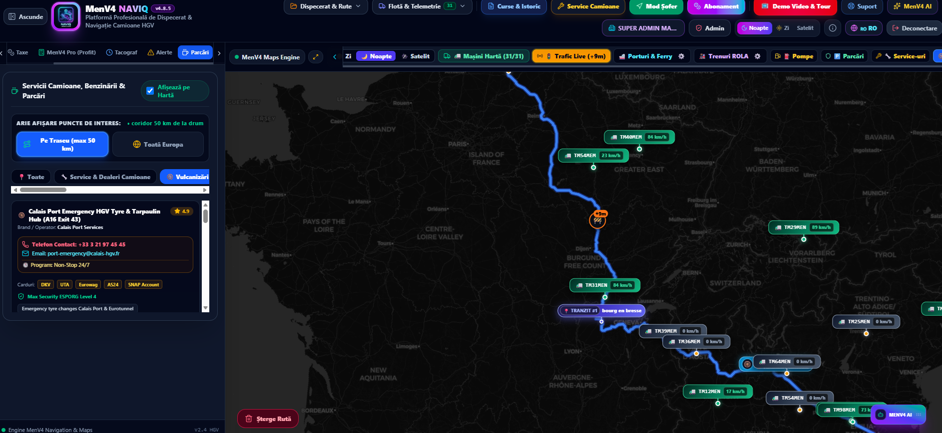 NaviQ dispatch and HGV mapping workspace